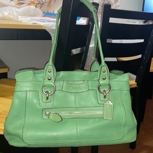 Coach Green Genuine Leather Bag